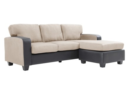 Sofá Chaiselongue Design 3P reversível na cor BEIGE ao MELHOR PREÇO