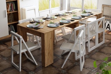 Mesa de jantar de consola extensível. 4 em 1 De mesa de consola a mesa extensível de 238 cm num único móvel.