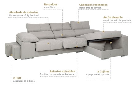 Chaiselongue Derecha COPI Cinzento