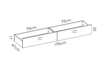 Cama individual de design elegante 90x190 com 2 gavetas debaixo da cama