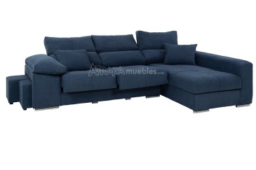 Sofá chaise longue COPI na elegante cor azul ao MELHOR PREÇO