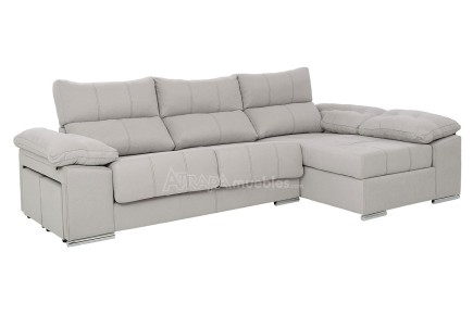 Sofá chaise longue GRECIA na elegante cor cinzenta ao MELHOR PREÇO