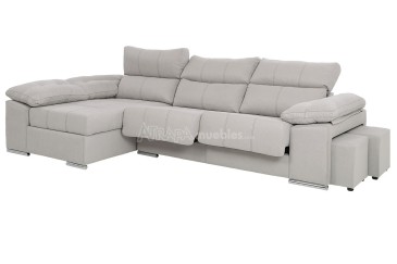Sofá chaise longue GRECIA na elegante cor cinzenta ao MELHOR PREÇO