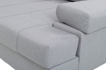 Sofá chaiselonge Sofá de canto convertível em cama ITALIA Cinzento ao MELHOR PREÇO
