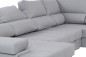 Sofá de canto direito com chaiselongue ITALIA cinzento (transformável em cama)