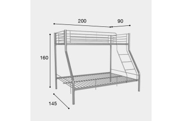 Litera metalica 2 camas de 90 y 135 al mejor precio de Internet