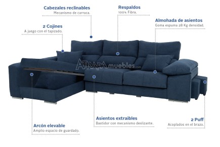 Chaise longue Esquerda COPI Azul