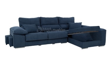 Sofá chaise longue COPI na elegante cor azul ao MELHOR PREÇO