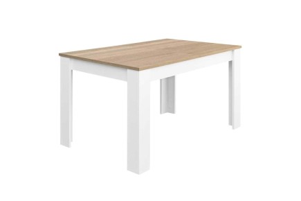 Mesa extensível para sala de jantar e sala de estar 40 - 190 cm. em carvalho canadiano e branco Artik 1