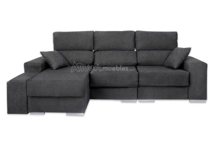 Sofá Chaiselongue Design 3P reversível em cor CINZA claro ao MELHOR PREÇO