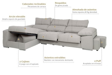 Chaiselongue esquerdo COPI Cinzento