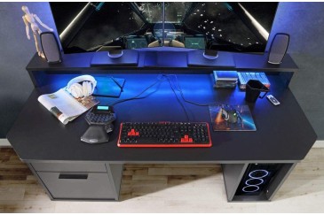 Mesa de escrita GAMES com barra LED ao melhor preço.