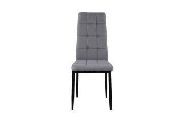 PACOTE de 1 mesa de centro em vidro preto + 4 cadeiras em cinzento