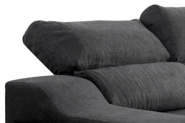 Sofá chaise lounge OSCAR em cinzento escuro ao MELHOR PREÇO