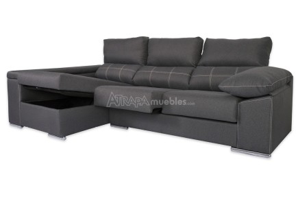 Sofá chaise lounge SILVER em elegante cor cinzenta ao MELHOR PREÇO