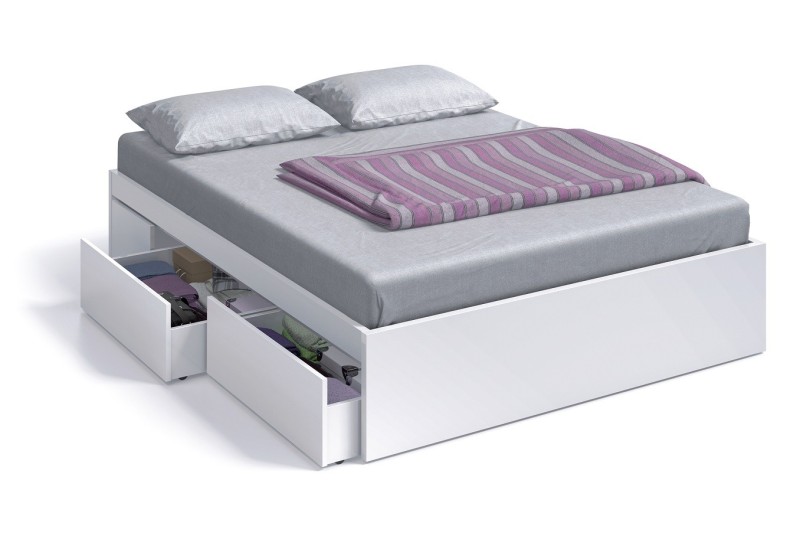 Cama 4 gavetas Branco Artik