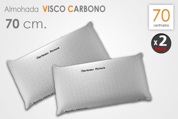 Conjunto de 2 almofadas VISCOELASTIC com fronha de carbono de 70 cm