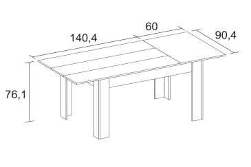 Mesa de jantar extensível 140x90 cm extensível até 200 cm ao MELHOR PREÇO