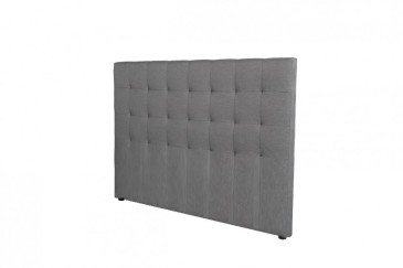 Cabeceira Capitone estofada em tecido cinzento elegante para camas de 150 e 135 cm