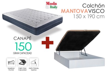 Canapé RECKTO + colchão de 150x190 Mantova ao MELHOR PREÇO