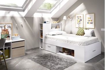 Cama juvenil LANKA compacta 90X190 Branco