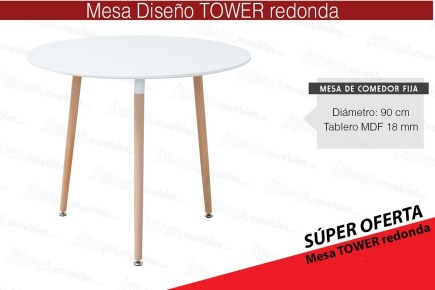 Mesa redonda TOWER Branco