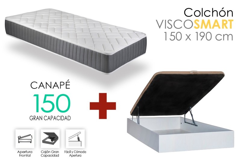 PACK Canapé RECKTO + Colchão SMART VISCO 150