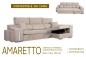 Cama direita Chaiselongue AMARETTO Mink (Bege/Cinza)