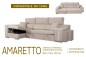 Cama Chaiselongue Esquerda AMARETTO Mink (Bege/Cinza)