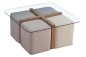 PACK Mesa de Centro 90x90 + 4 Puffs SEVILHA