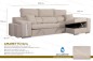 Cama direita Chaiselongue AMARETTO Mink (Bege/Cinza)