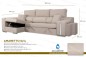 Cama Chaiselongue Esquerda AMARETTO Mink (Bege/Cinza)