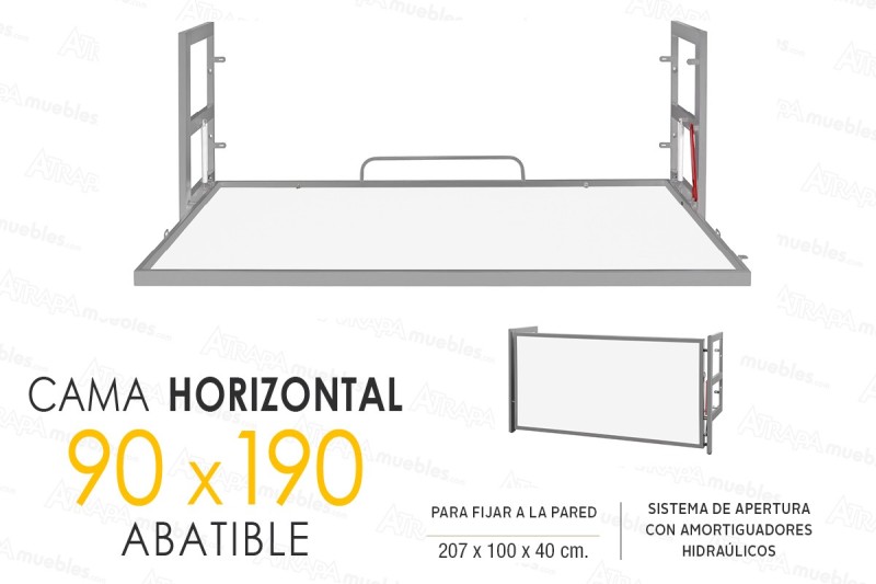 Cama abatible horizontal con armario Premium