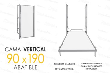 Cama abatible vertical 90x190 GAMES | Moblerone