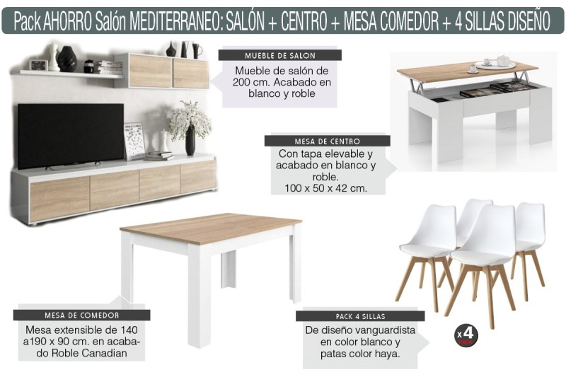 Pack SAVING MEDITERRANEAN Lounge (cadeiras de faia)