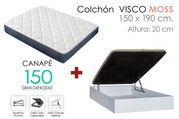 PACK Canapé RECKTO + Colchão VISCO MOSS 150