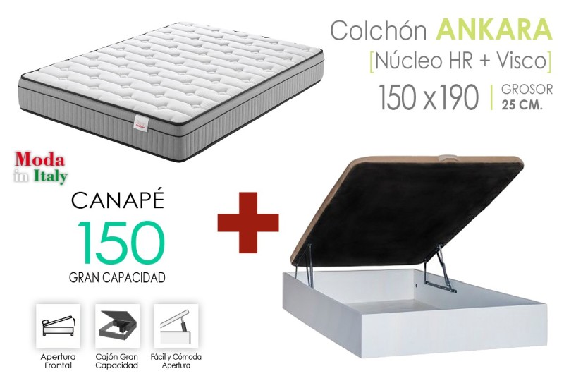 PACK Canapé RECKTO + Colchão ANKARA VISCO 150