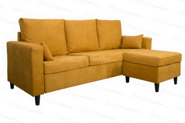 Sofá Chaiselongue de Diseño 3P reversible en color MOSTAZA al MEJOR PRECIO