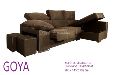 Sofá chaise lounge GOYA na elegante cor cinzenta ao MELHOR PREÇO