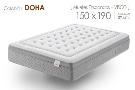 Colchón DOHA Muelles ensacados y Viscoelastico 150x190