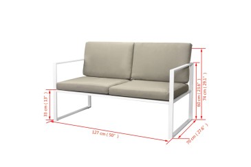 Conjunto de jardín Sofa Chaiselongue 3 plazas y mesa de centro Rattan marrón