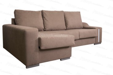 SILVER Sofá chaise lounge em cor castanha ao MELHOR PREÇO