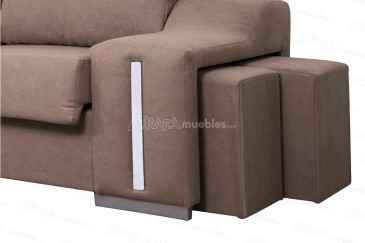 SILVER Sofá chaise lounge em cor castanha ao MELHOR PREÇO