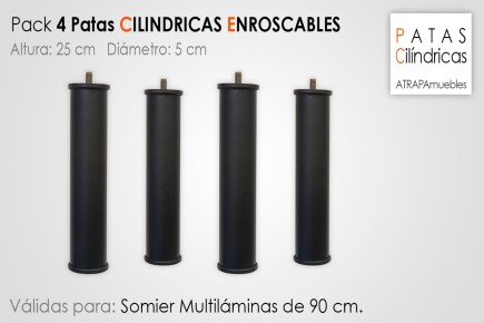 4 pés aparafusados para estrado de ripas múltiplas (25 cm de altura)