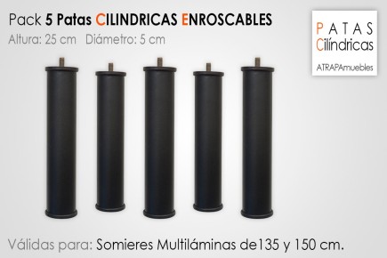 5 pés aparafusados para estrado de ripas múltiplas (25 cm de altura)