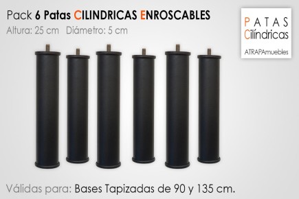 6 pés aparafusados para base estofada (25 cm de altura)