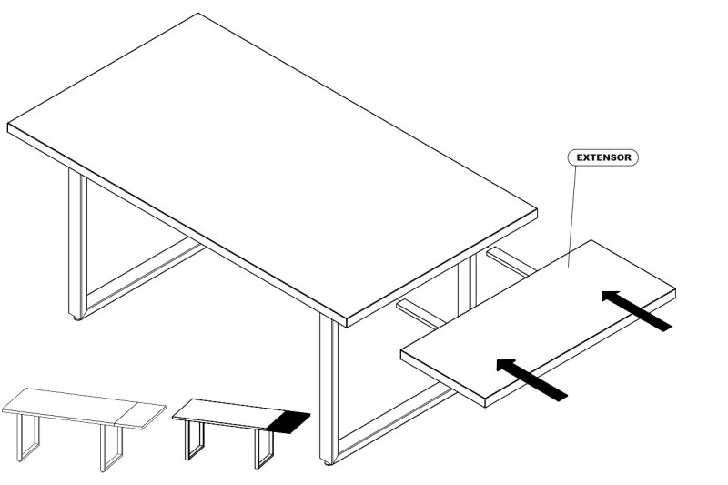 Extensível 40 cm para mesa fixa KINGFISHER