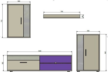 Mobiliário para sala de estar - sala de jantar moderna KUBE ao MELHOR PREÇO