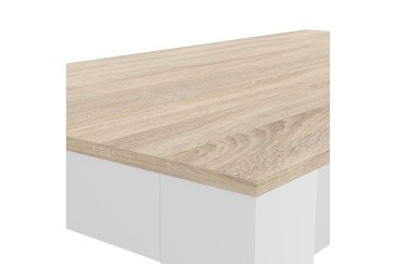 Mesa extensível para sala de jantar e sala de estar 138 - 178 cm. em Carvalho e Branco