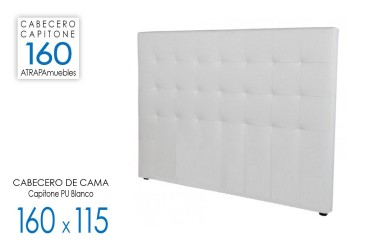 Pack SAVING Cabeceira Capitone Branco + 2 mesas de cabeceira PRICY